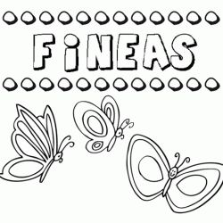 Fineas: dibujos de los nombres para colorear, pintar e imprimir