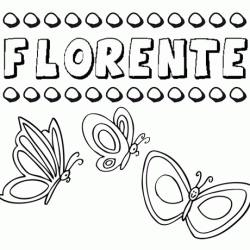 Florente: dibujos de los nombres para colorear, pintar e imprimir