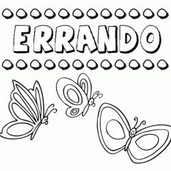 Errando: dibujos de los nombres para colorear, pintar e imprimir