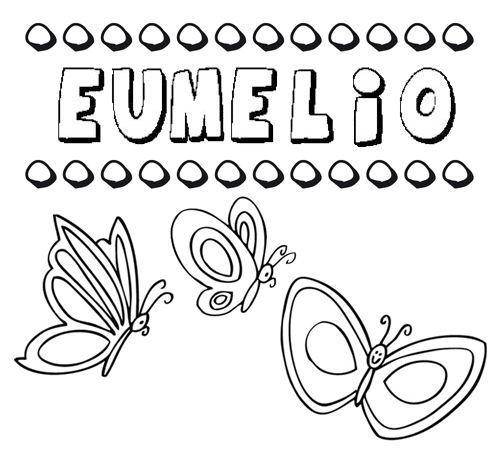 Eumelio: dibujos de los nombres para colorear, pintar e imprimir