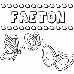 Faetón: dibujos de los nombres para colorear, pintar e imprimir