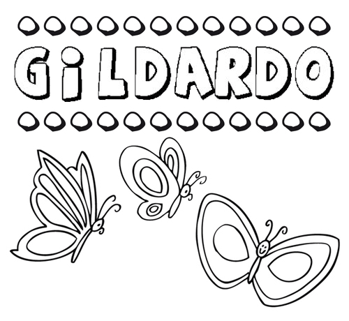 Gildardo: dibujos de los nombres para colorear, pintar e imprimir