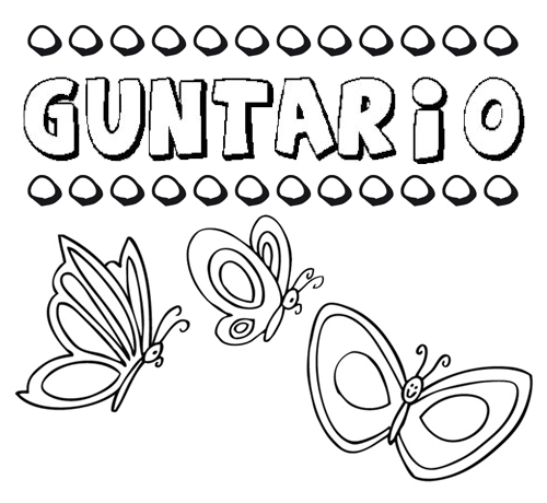 Guntario: dibujos de los nombres para colorear, pintar e imprimir