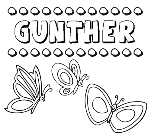 Günther: dibujos de los nombres para colorear, pintar e imprimir