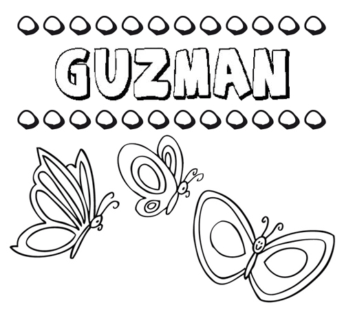 Guzmán: dibujos de los nombres para colorear, pintar e imprimir