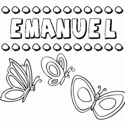 Emanuel: dibujos de los nombres para colorear, pintar e imprimir