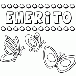 Emerito: dibujos de los nombres para colorear, pintar e imprimir