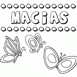 Macías: dibujos de los nombres para colorear, pintar e imprimir
