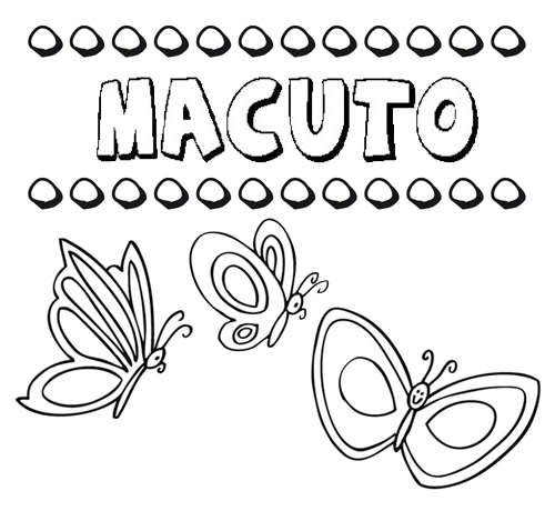 Macuto: dibujos de los nombres para colorear, pintar e imprimir