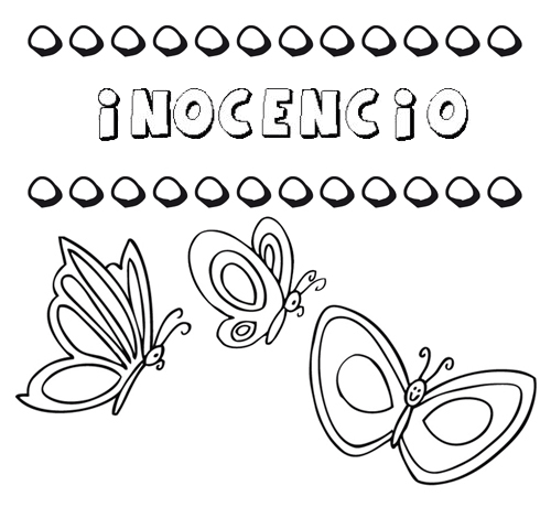 Inocencio: dibujos de los nombres para colorear, pintar e imprimir