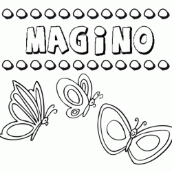 Magino: dibujos de los nombres para colorear, pintar e imprimir