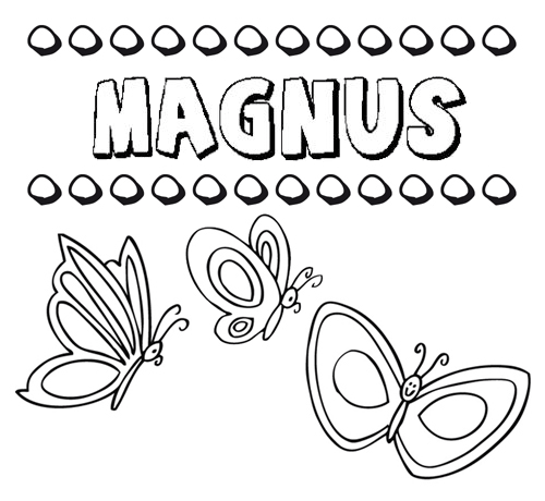 Magnus: dibujos de los nombres para colorear, pintar e imprimir