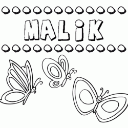 Malik: dibujos de los nombres para colorear, pintar e imprimir