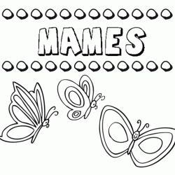 Mamés: dibujos de los nombres para colorear, pintar e imprimir