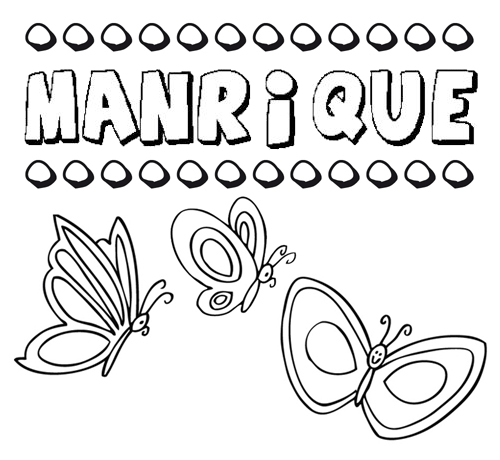Manrique: dibujos de los nombres para colorear, pintar e imprimir
