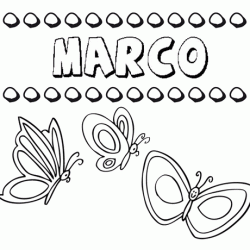 Marco: dibujos de los nombres para colorear, pintar e imprimir