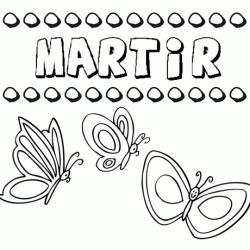 Mártir: dibujos de los nombres para colorear, pintar e imprimir