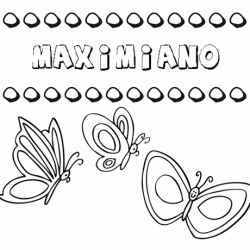 Maximiano: dibujos de los nombres para colorear, pintar e imprimir
