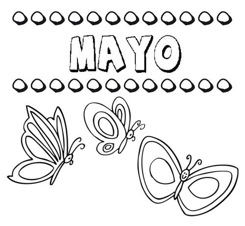 Mayo: dibujos de los nombres para colorear, pintar e imprimir