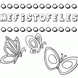 Mefistófeles: dibujos de los nombres para colorear, pintar e imprimir