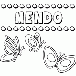Mendo: dibujos de los nombres para colorear, pintar e imprimir