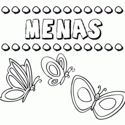 Menas: dibujos de los nombres para colorear, pintar e imprimir