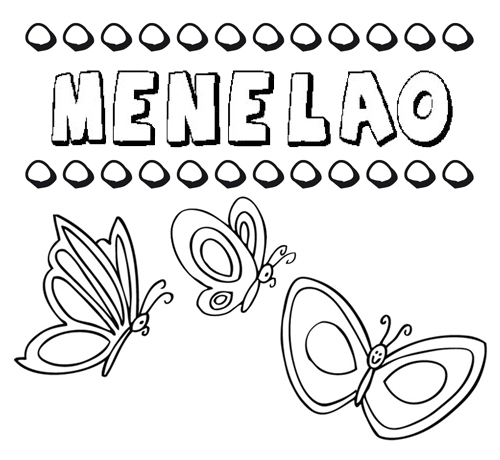 Menelao: dibujos de los nombres para colorear, pintar e imprimir