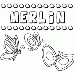 Merlín: dibujos de los nombres para colorear, pintar e imprimir