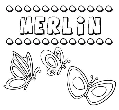 Merlín: dibujos de los nombres para colorear, pintar e imprimir
