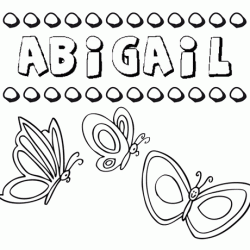Abigaíl: dibujos de los nombres para colorear, pintar e imprimir