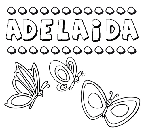 Adelaida: dibujos de los nombres para colorear, pintar e imprimir