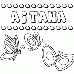 Aitana: dibujos de los nombres para colorear, pintar e imprimir