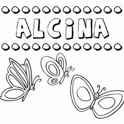 Alcina: dibujos de los nombres para colorear, pintar e imprimir