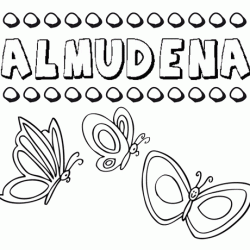 Almudena: dibujos de los nombres para colorear, pintar e imprimir