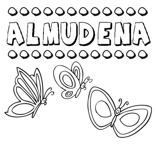 Almudena: dibujos de los nombres para colorear, pintar e imprimir