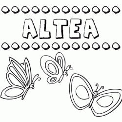 Altea: dibujos de los nombres para colorear, pintar e imprimir