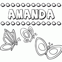 Amanda: dibujos de los nombres para colorear, pintar e imprimir
