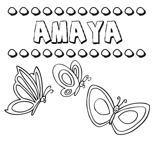 Amaya: dibujos de los nombres para colorear, pintar e imprimir