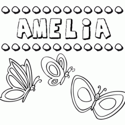Amelia: dibujos de los nombres para colorear, pintar e imprimir
