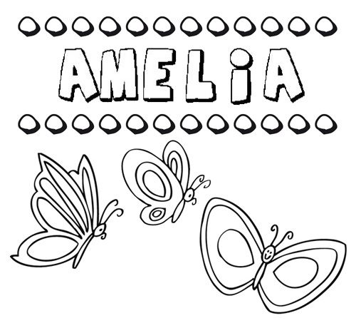 Amelia: dibujos de los nombres para colorear, pintar e imprimir