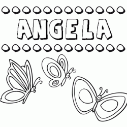 Ángela: dibujos de los nombres para colorear, pintar e imprimir
