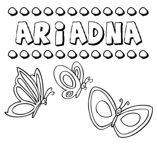 Ariadna: dibujos de los nombres para colorear, pintar e imprimir