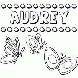 Audrey: dibujos de los nombres para colorear, pintar e imprimir