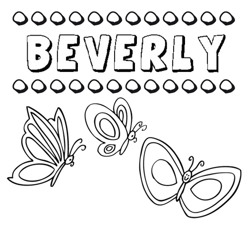 Beverly: dibujos de los nombres para colorear, pintar e imprimir