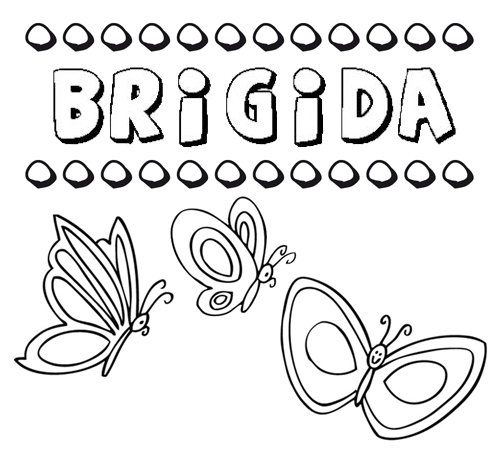 Brígida: dibujos de los nombres para colorear, pintar e imprimir