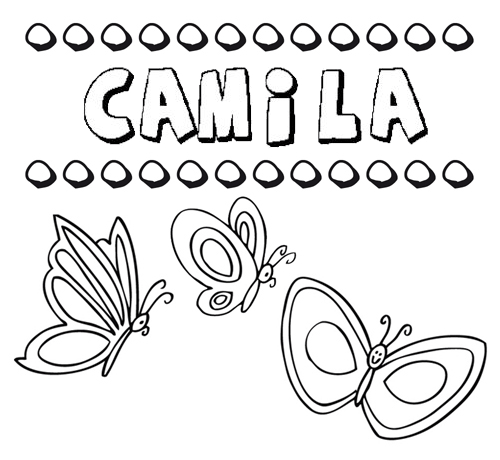 Camila: dibujos de los nombres para colorear, pintar e imprimir
