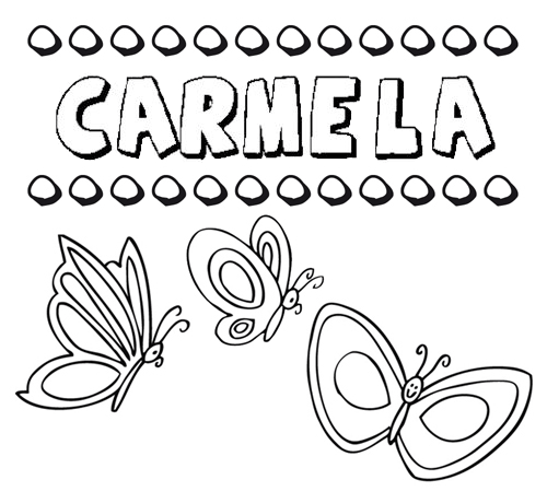 Carmela: dibujos de los nombres para colorear, pintar e imprimir