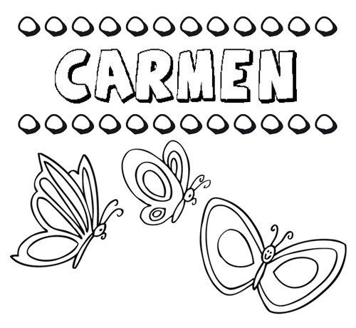 Carmen: dibujos de los nombres para colorear, pintar e imprimir