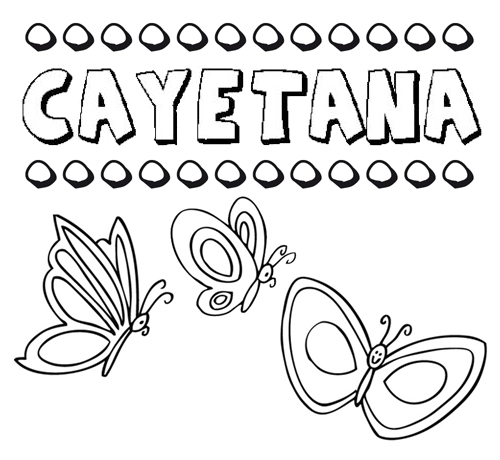 Cayetana: dibujos de los nombres para colorear, pintar e imprimir