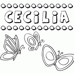 Cecilia: dibujos de los nombres para colorear, pintar e imprimir